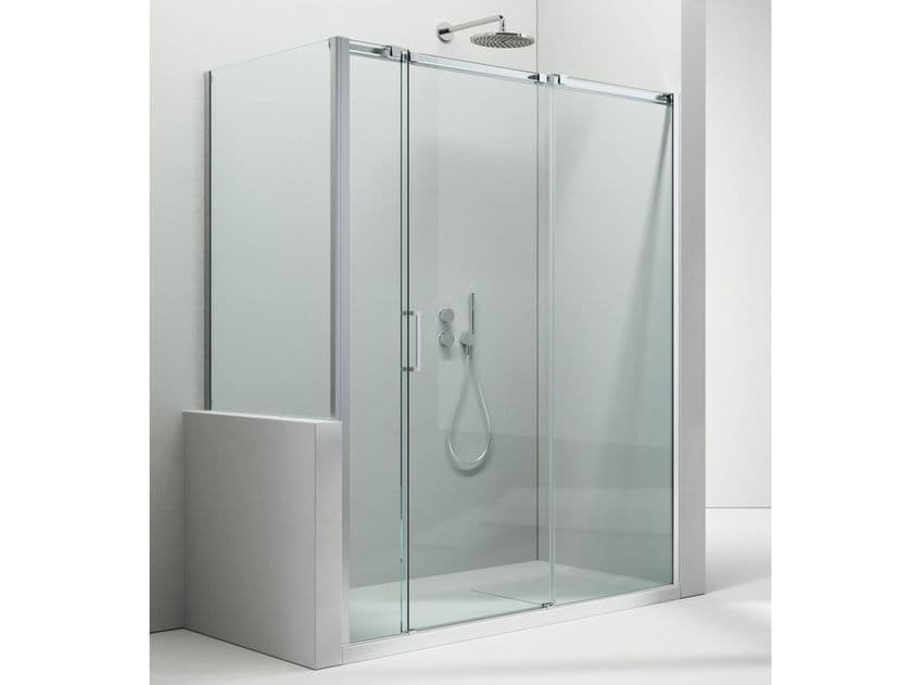 VISMARAVETRO
GLISS D3+DP
Corner rectangular glass shower cabin with sliding door