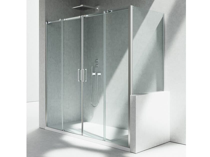 VISMARAVETRO
GLISS D4+DP
Corner rectangular glass shower cabin with sliding door