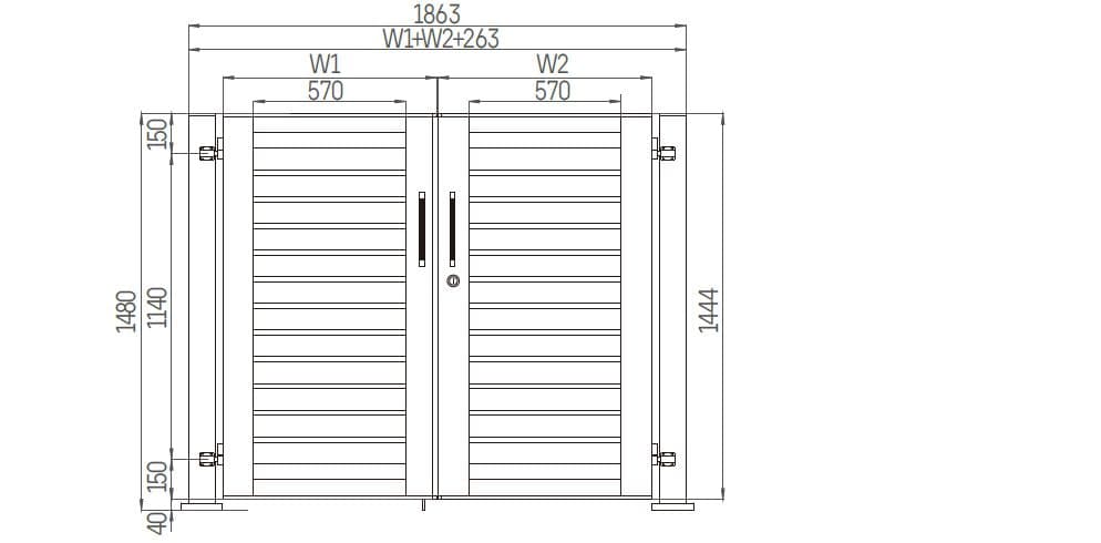 YARDCOM
ULTRA SERIES DOUBLE DOOR
Aluminum swing gate with lighting