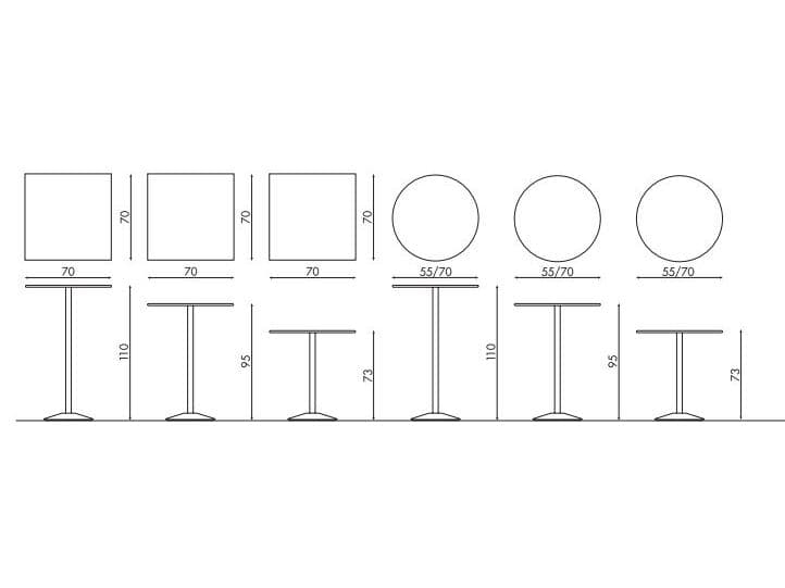 YDF CAPPUCCINO TABLE - Круглый металлический центральный кофейный стол